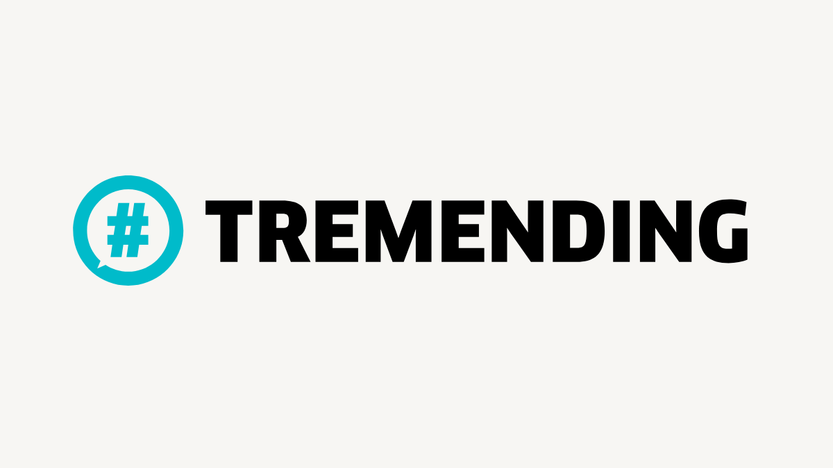 Sobre fondo gris un texto que dice 'Tremending'